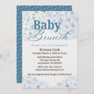 Invitaciones de brunch de Baby Shower/Baby Hydrang