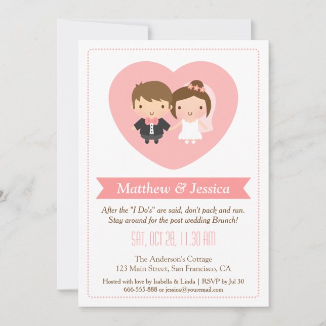 Invitaciones de Brunch de Bodas para Recién Casado (Anverso)