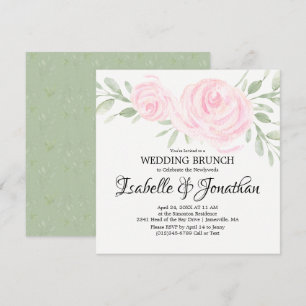 Invitaciones de brunch de Rosa de Rubor rosa
