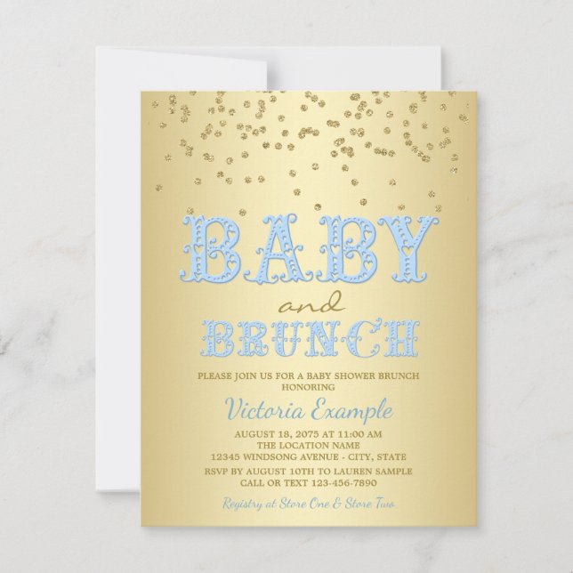 Invitaciones de Brunch para Baby Shower de Niño (Anverso)