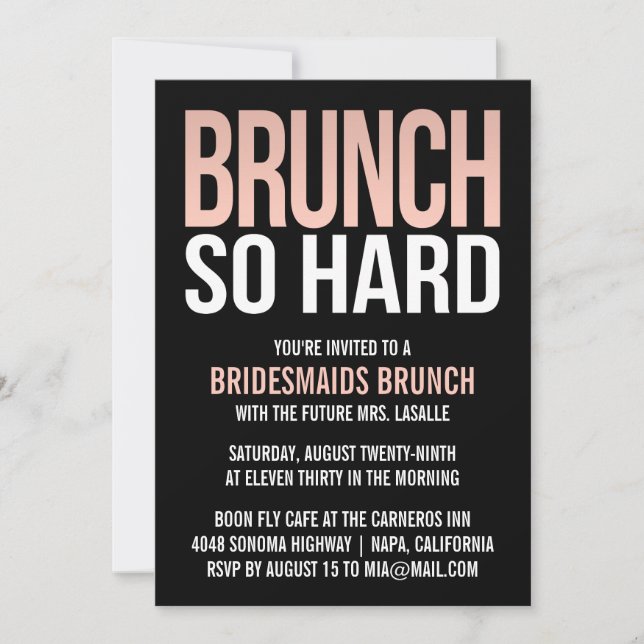 Invitaciones de brunch para brunch de la dama de h (Anverso)