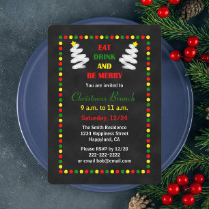 Invitaciones de brunch para Navidades de Chalkboar