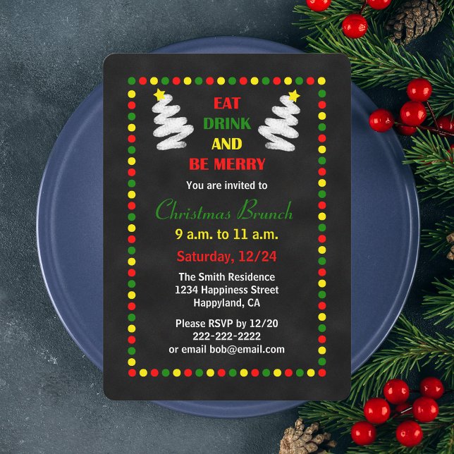 Invitaciones de brunch para Navidades de Chalkboar (Subido por el creador)