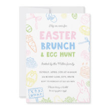 Invitaciones de Brunch y Caza de Huevos de Pascua 