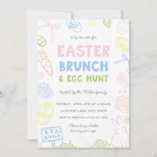 Invitaciones de Brunch y Caza de Huevos de Pascua