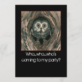 Invitaciones de búho "Hogar en un agujero"