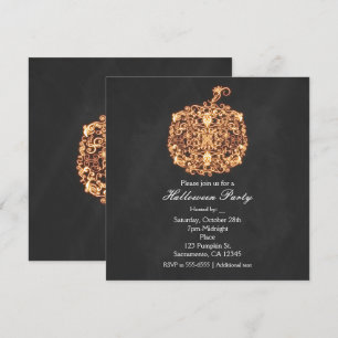 Invitaciones de calabaza de filigrana naranja resp