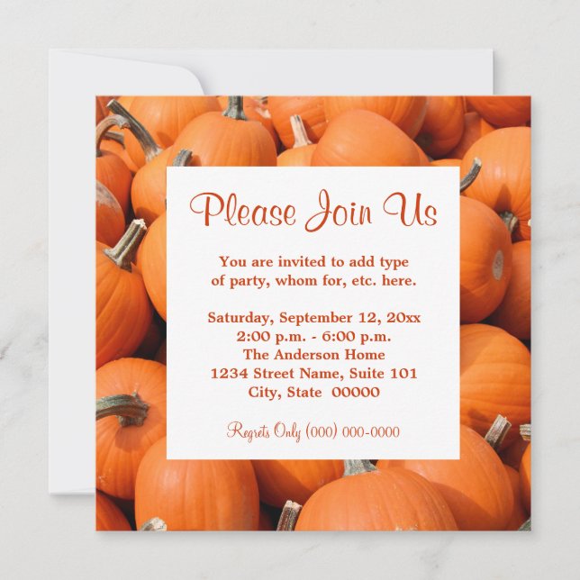 Invitaciones de calabazas (Anverso)