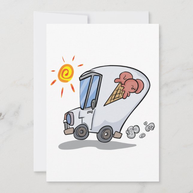 Invitaciones de Camión de Helado (Anverso)