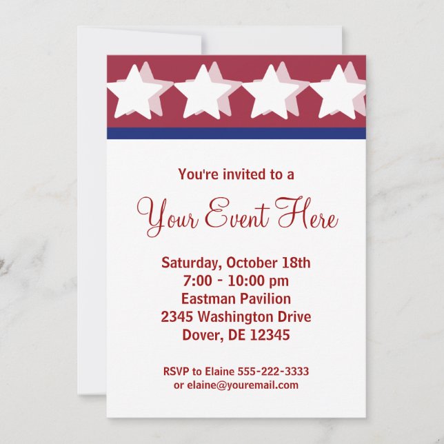 Invitaciones de campaña del Partido Estrellas Roja (Anverso)