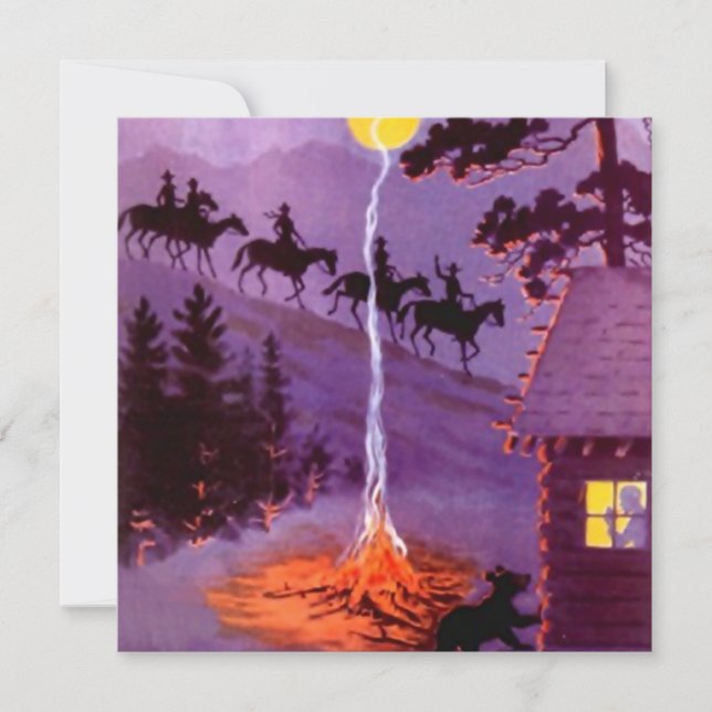 INVITACIONES DE CAMPING DE CABALLO DE CAMINO DE CA (Anverso)