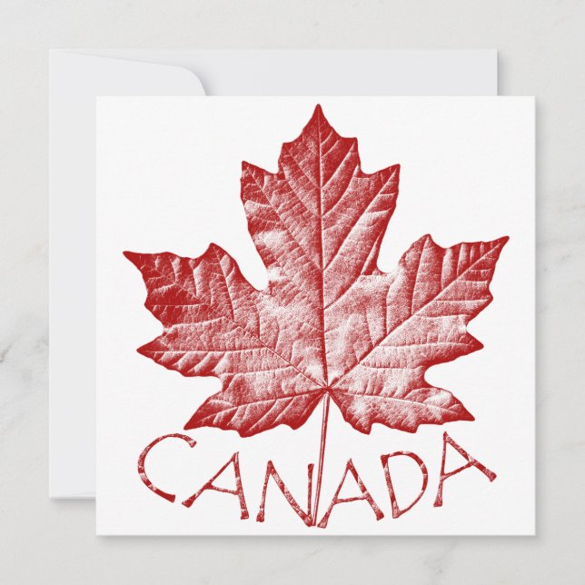 Invitaciones de Canadá Leña de Maple Personalizada (Anverso)