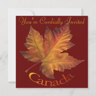Invitaciones de Canadá Leña de Maple Personalizada