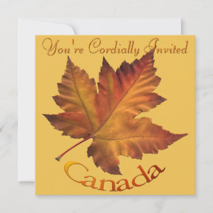 Invitaciones de Canadá Leña de Maple Personalizada