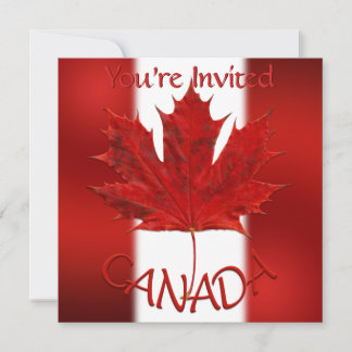 Invitaciones de Canadá Leña de Maple Personalizada