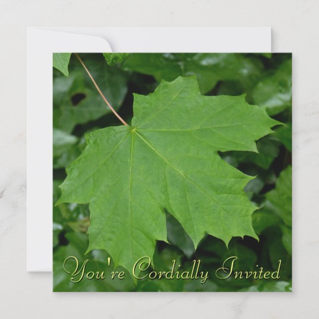 Invitaciones de Canadá Leña de Maple Personalizada (Anverso)