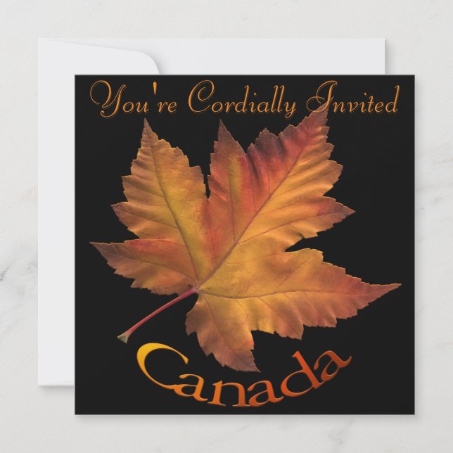 Invitaciones de Canadá Leña de Maple Personalizada (Anverso)