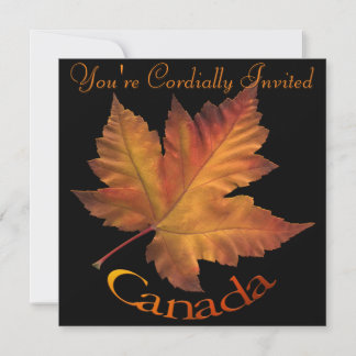 Invitaciones de Canadá Leña de Maple Personalizada