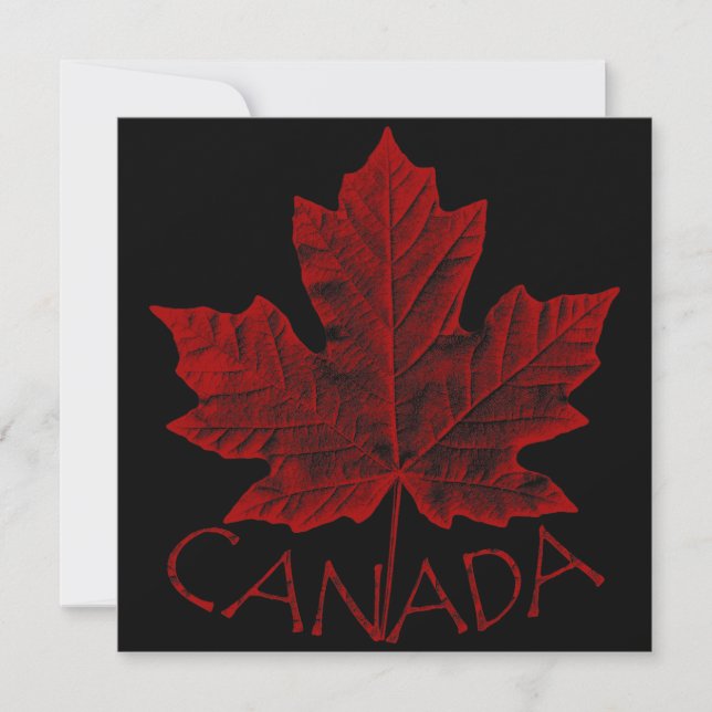Invitaciones de Canadá Leña de Maple Personalizada (Anverso)