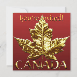 Invitaciones de Canadá Oro personalizado Canadá RS