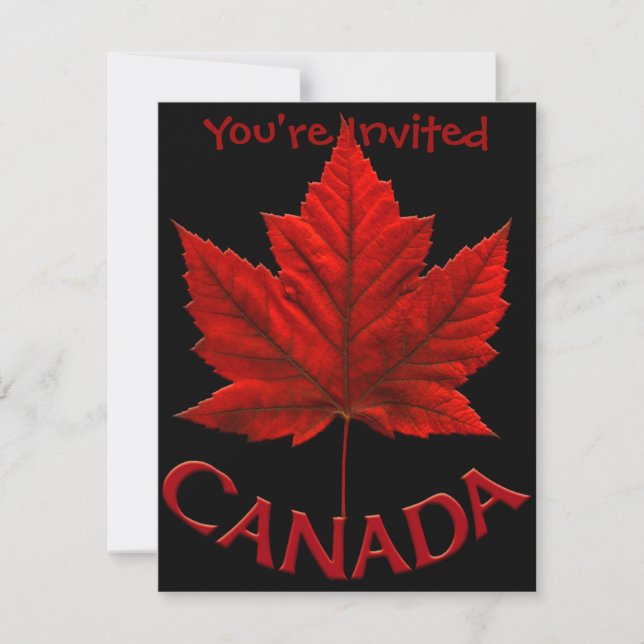 Invitaciones de Canadá Personalizadas Bandera de C (Anverso)