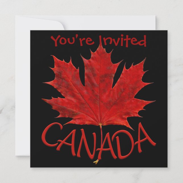 Invitaciones de Canadá Personalizadas Bandera de C (Anverso)