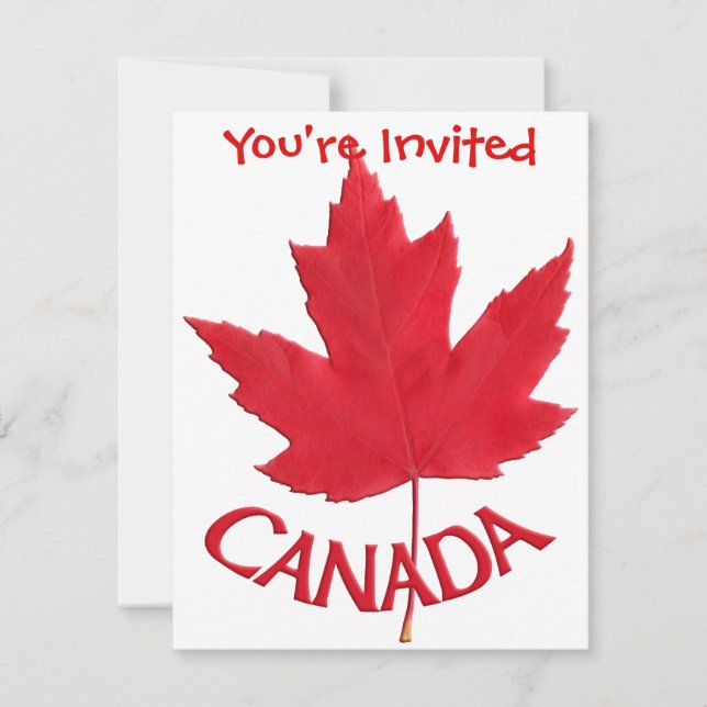 Invitaciones de Canadá Personalizadas Bandera de C (Anverso)