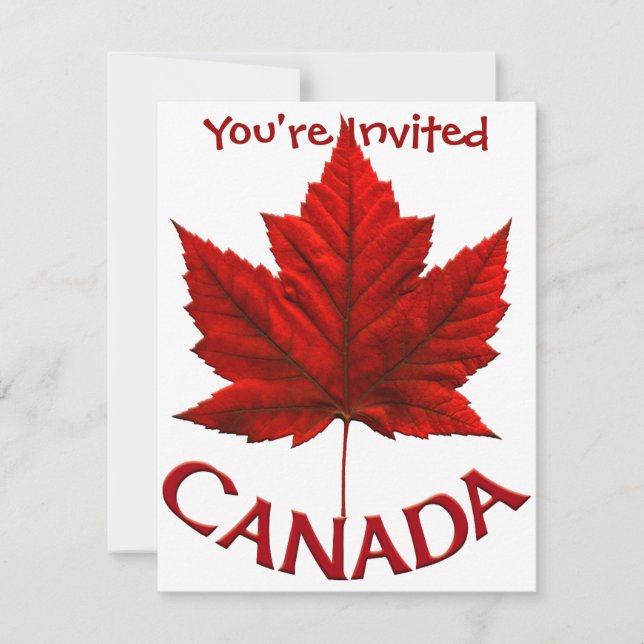 Invitaciones de Canadá Personalizadas Bandera de C (Anverso)