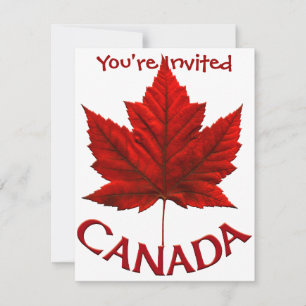 Invitaciones de Canadá Personalizadas Bandera de C