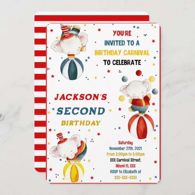 Invitaciones de Carnaval (Anverso / Reverso)