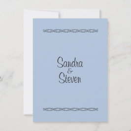 Invitaciones de casamiento azul sólido