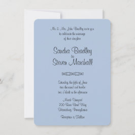 Invitaciones de casamiento azul sólido