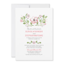 Invitaciones de casamiento color de agua floral ro