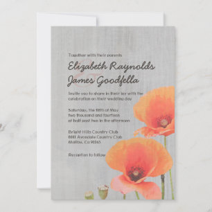 Invitaciones de casamiento con amapola