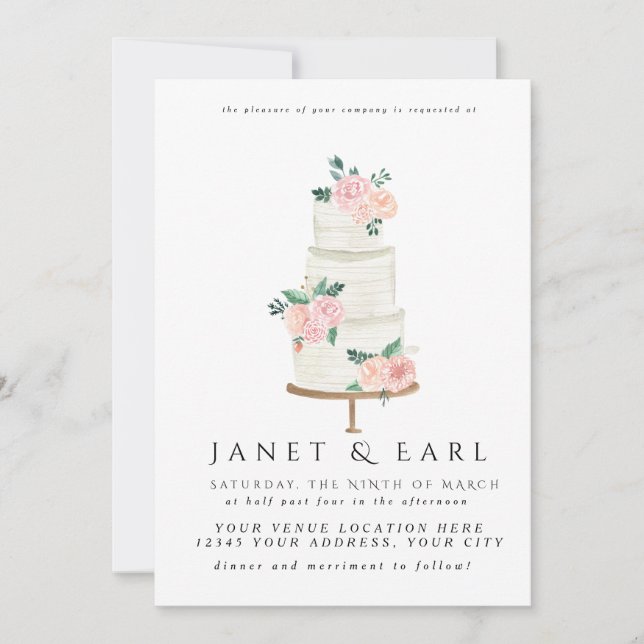 Invitaciones de casamiento con Boda de acuarela de (Anverso)