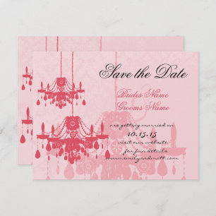 Invitaciones de casamiento con candelabro rosa Ros