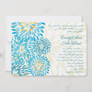 Invitaciones de casamiento con crisantemo floral m
