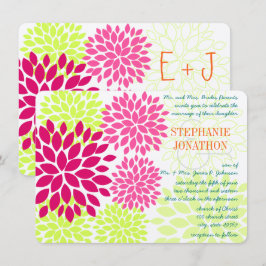 Invitaciones de casamiento con crisantemo floral m