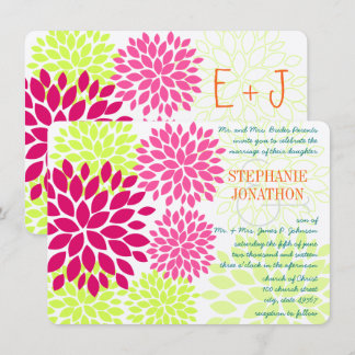 Invitaciones de casamiento con crisantemo floral m