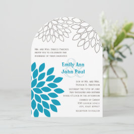 Invitaciones de casamiento con crisantemo floral m