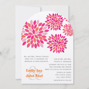 Invitaciones de casamiento con crisantemo floral m