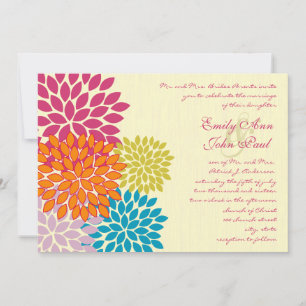Invitaciones de casamiento con crisantemo floral m