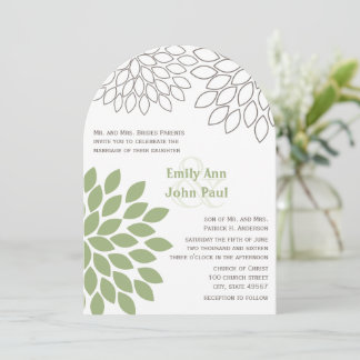 Invitaciones de casamiento con crisantemo floral m