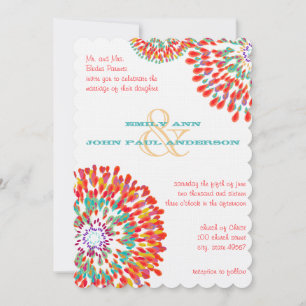 Invitaciones de casamiento con crisantemo floral m