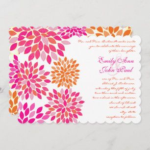 Invitaciones de casamiento con crisantemo floral m