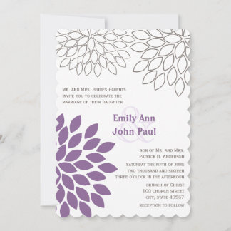 Invitaciones de casamiento con crisantemo floral m