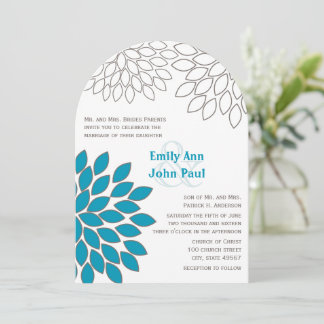 Invitaciones de casamiento con crisantemo floral m
