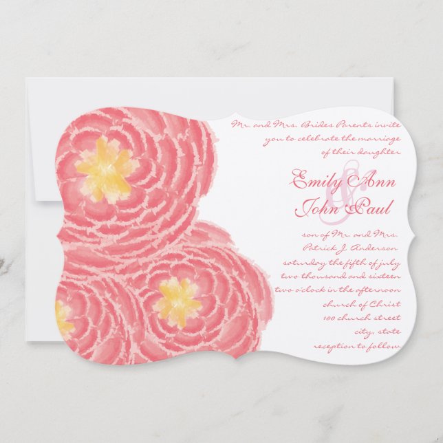 Invitaciones de casamiento con crisantemo floral m (Anverso)