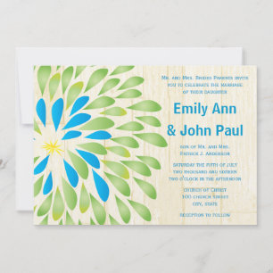 Invitaciones de casamiento con crisantemo floral m