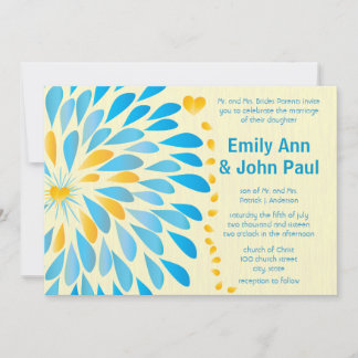 Invitaciones de casamiento con crisantemo floral m